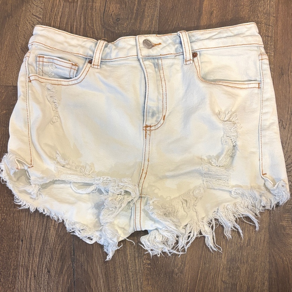 Cello White Distressed Denim Cutoff Shorts